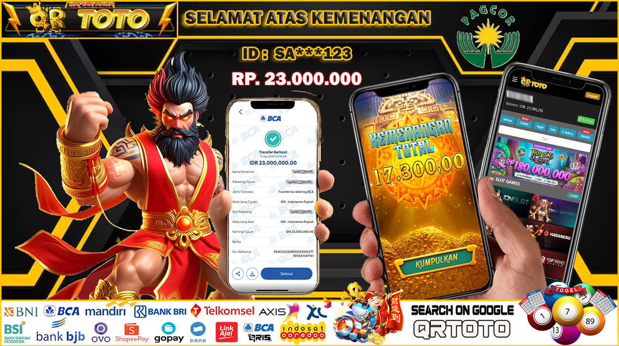 QRTOTO Jackpot Slot Rp 23.000.000 ~ LUNAS