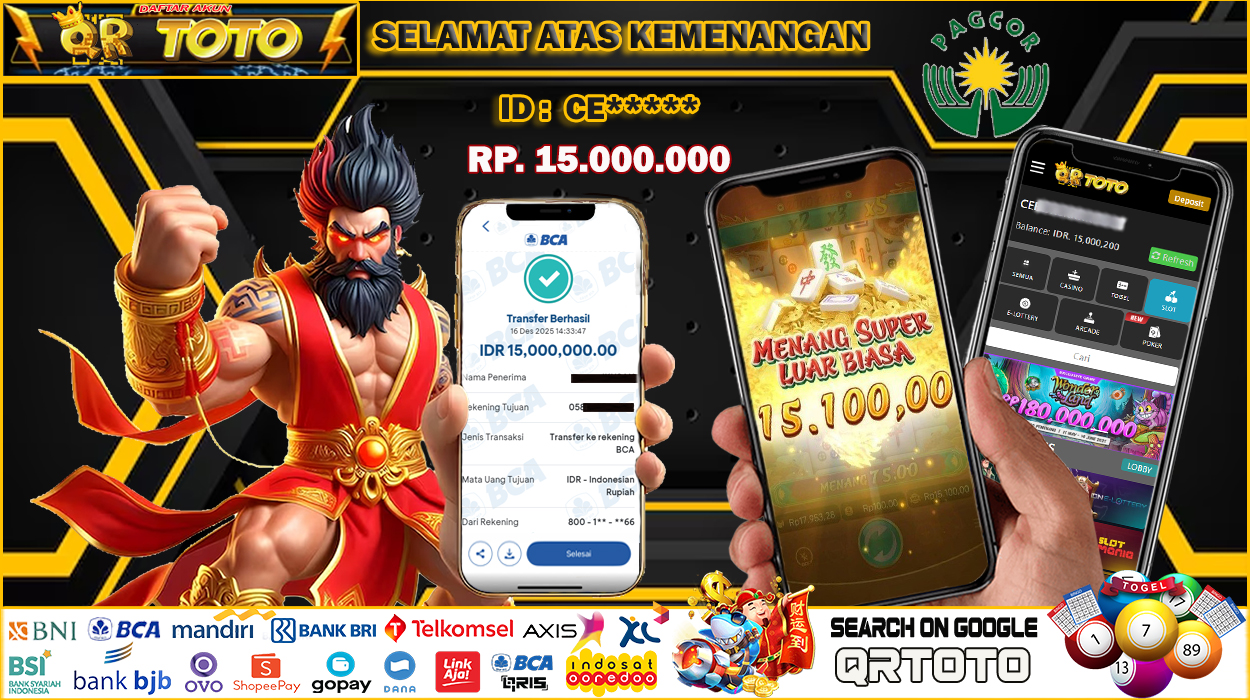 QRTOTO Jackpot Slot Rp 15.000.000 ~ LUNAS