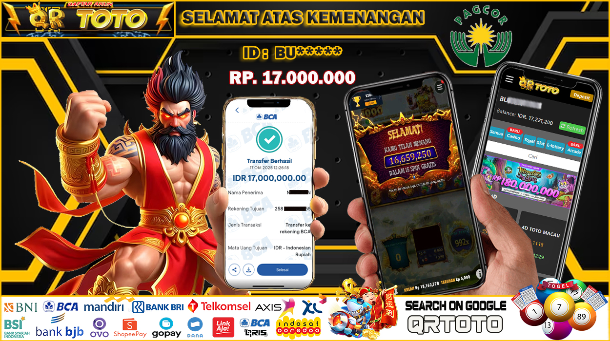 QRTOTO Jackpot Slot Rp 17.000.000 ~ LUNAS