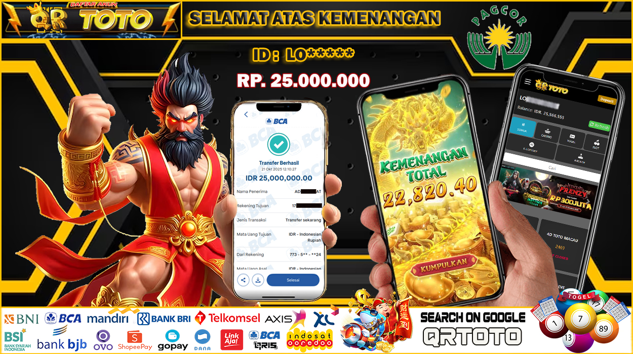 QRTOTO Jackpot Slot Rp 25.000.000 ~ LUNAS