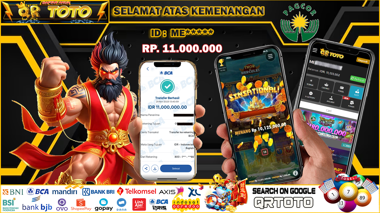 QRTOTO Jackpot Slot Rp 11.000.000 ~ LUNAS