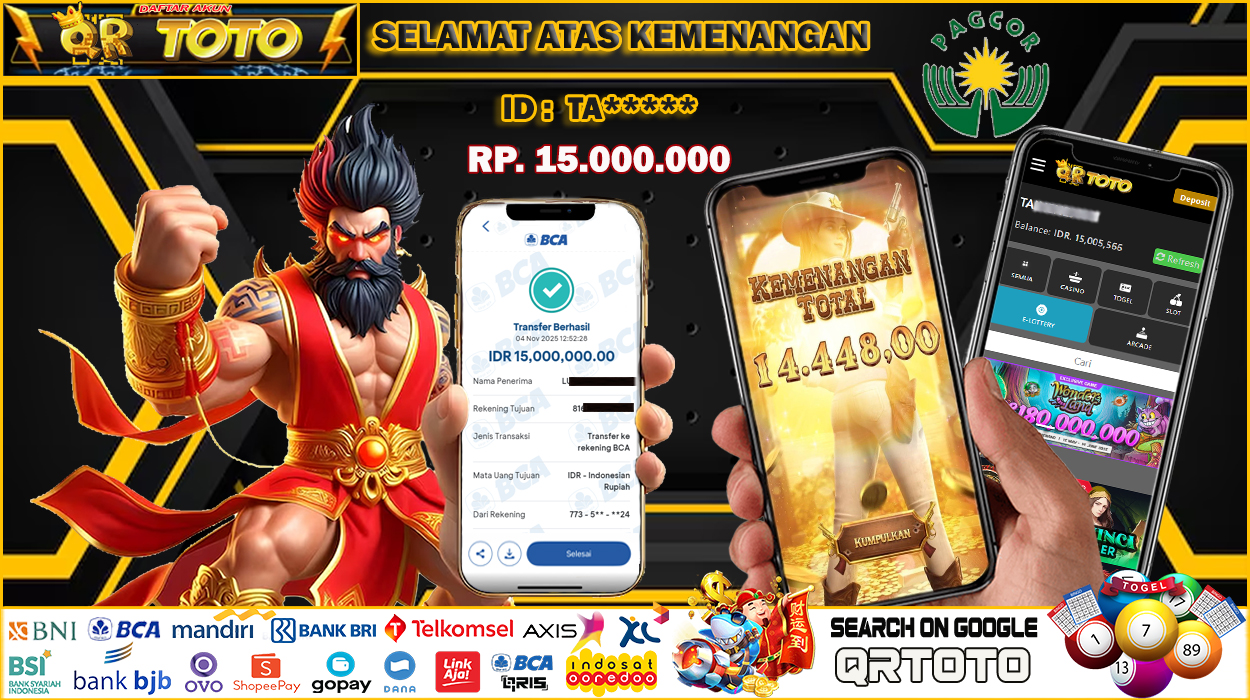 QRTOTO Jackpot Slot Rp 15.000.000 ~ LUNAS