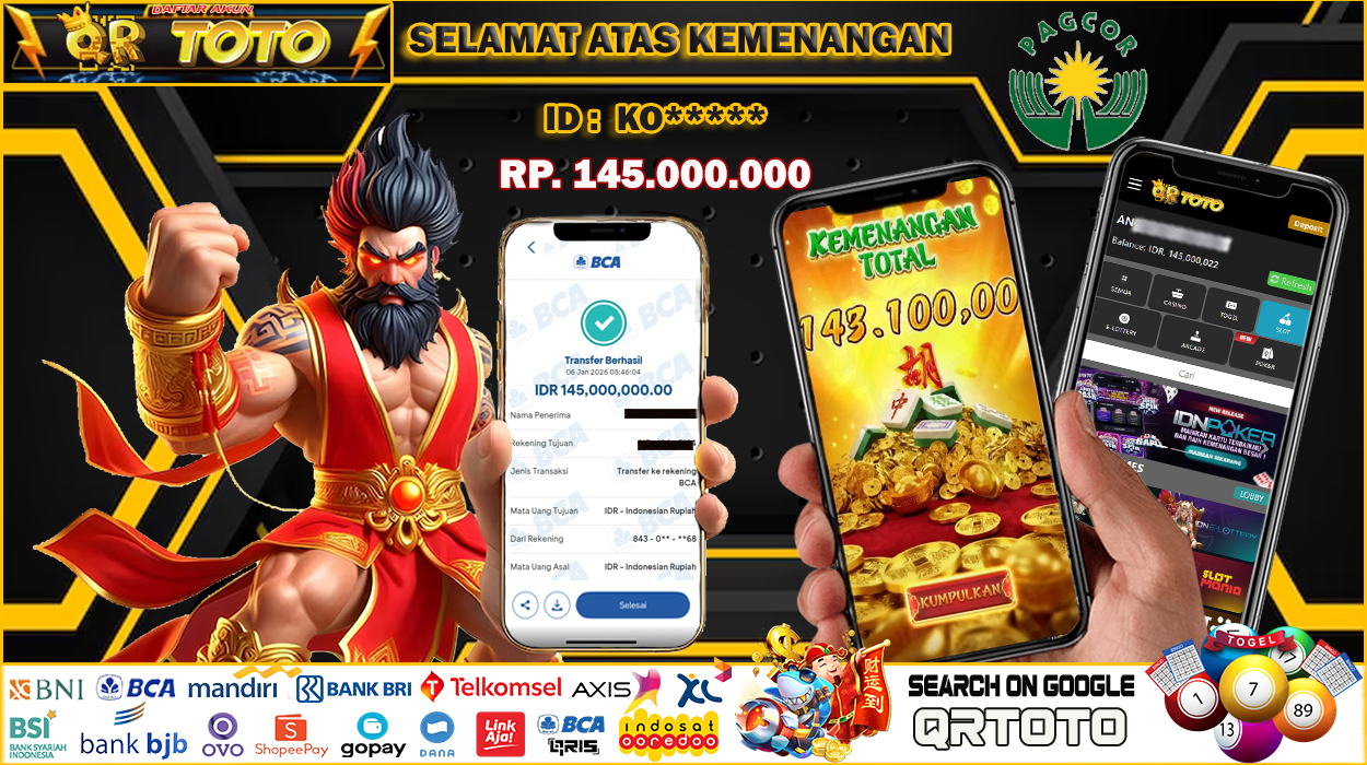 QRTOTO Jackpot Slot Rp 145.000.000 ~ LUNAS