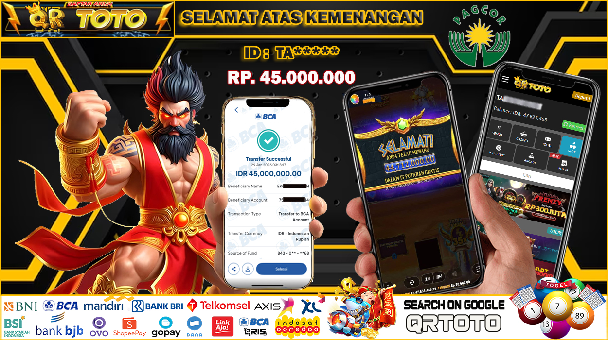 QRTOTO Jackpot Slot Rp 45.000.000 ~ LUNAS
