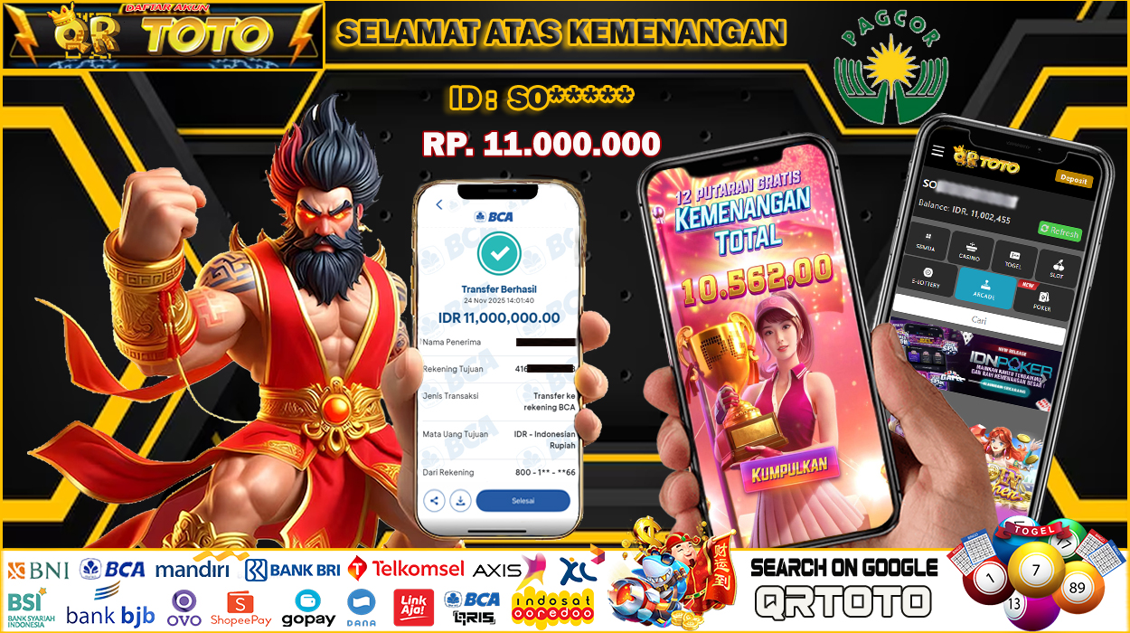 QRTOTO Jackpot Slot Rp 11.000.000 ~ LUNAS
