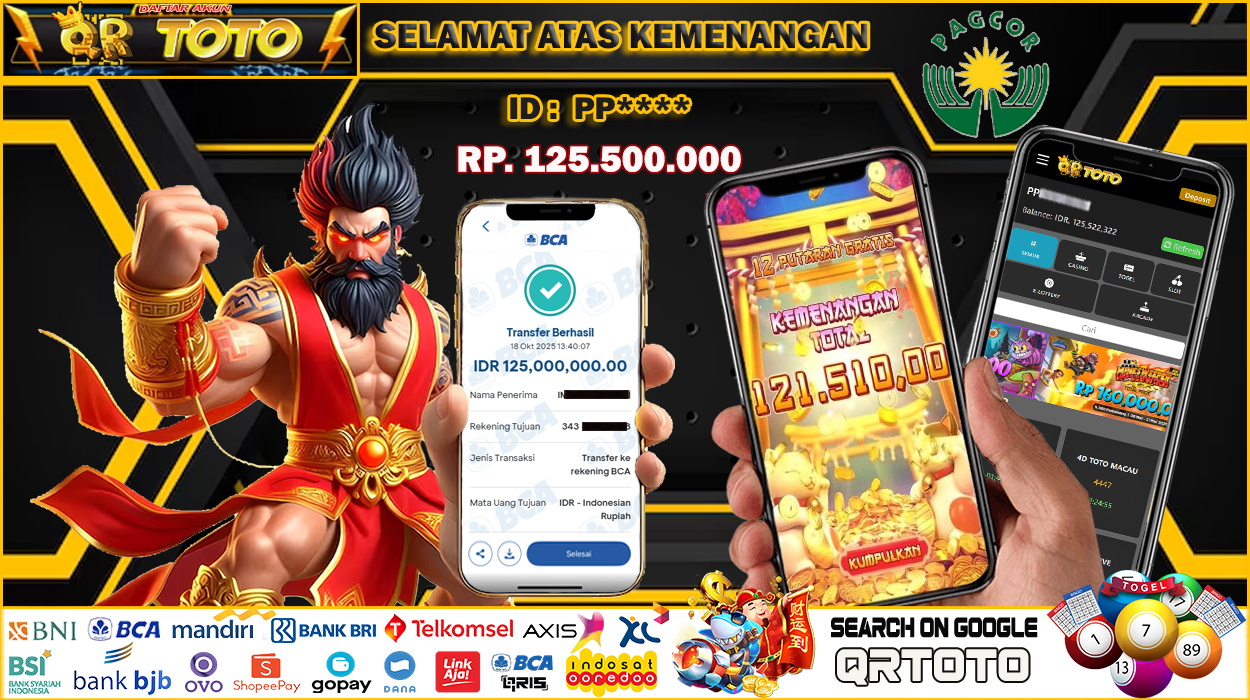 QRTOTO Jackpot Slot Rp 125.000.000 ~ LUNAS