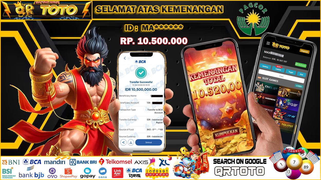QRTOTO Jackpot Slot Rp 10.500.000 ~ LUNAS