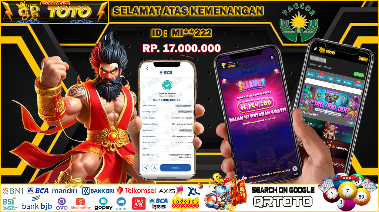 QRTOTO Jackpot Slot Rp 17.000.000 ~ LUNAS