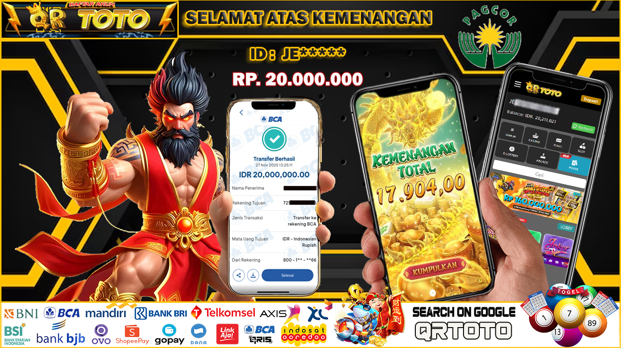 QRTOTO Jackpot Slot Rp 20.000.000 ~ LUNAS