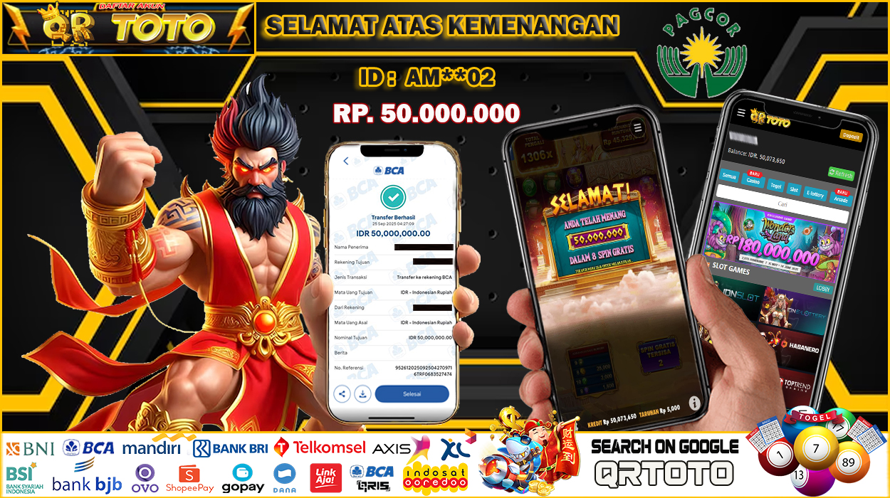 QRTOTO Jackpot Slot Rp 50.000.000 ~ LUNAS