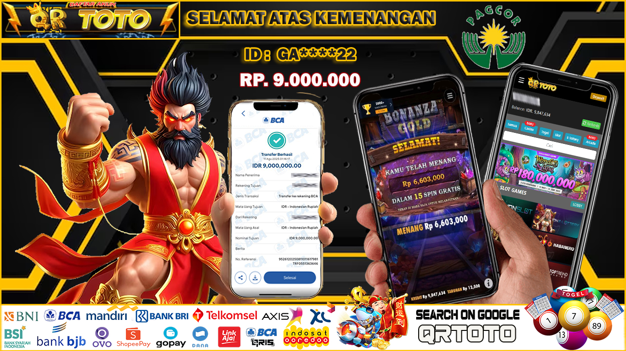 QRTOTO Jackpot Slot Rp 9.000.000 ~ LUNAS