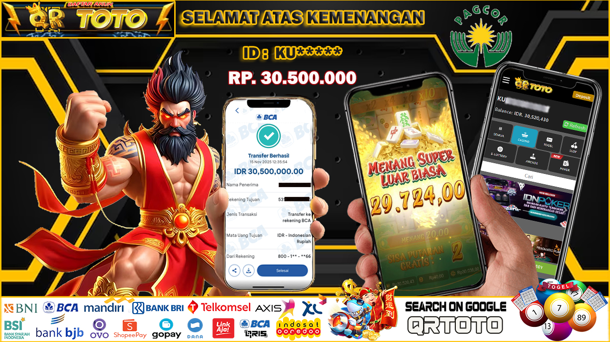 QRTOTO Jackpot Slot Rp 30.500.000 ~ LUNAS