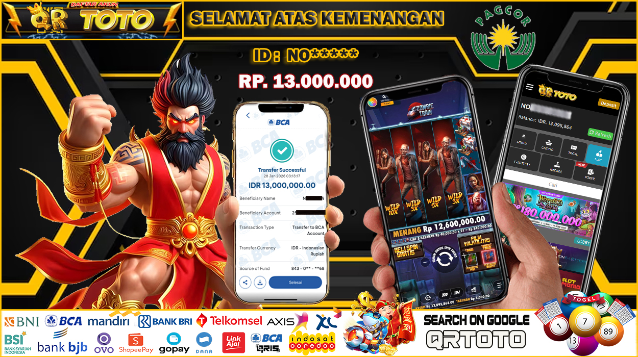 QRTOTO Jackpot Slot Rp 13.000.000 ~ LUNAS