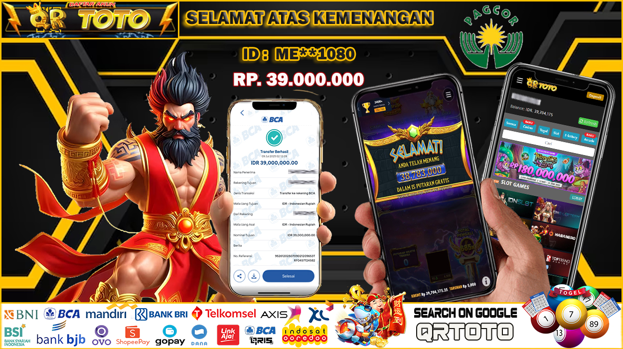 QRTOTO Jackpot Slot Rp 39.000.000 ~ LUNAS