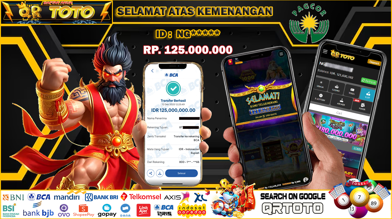 QRTOTO Jackpot Slot Rp 125.000.000 ~ LUNAS