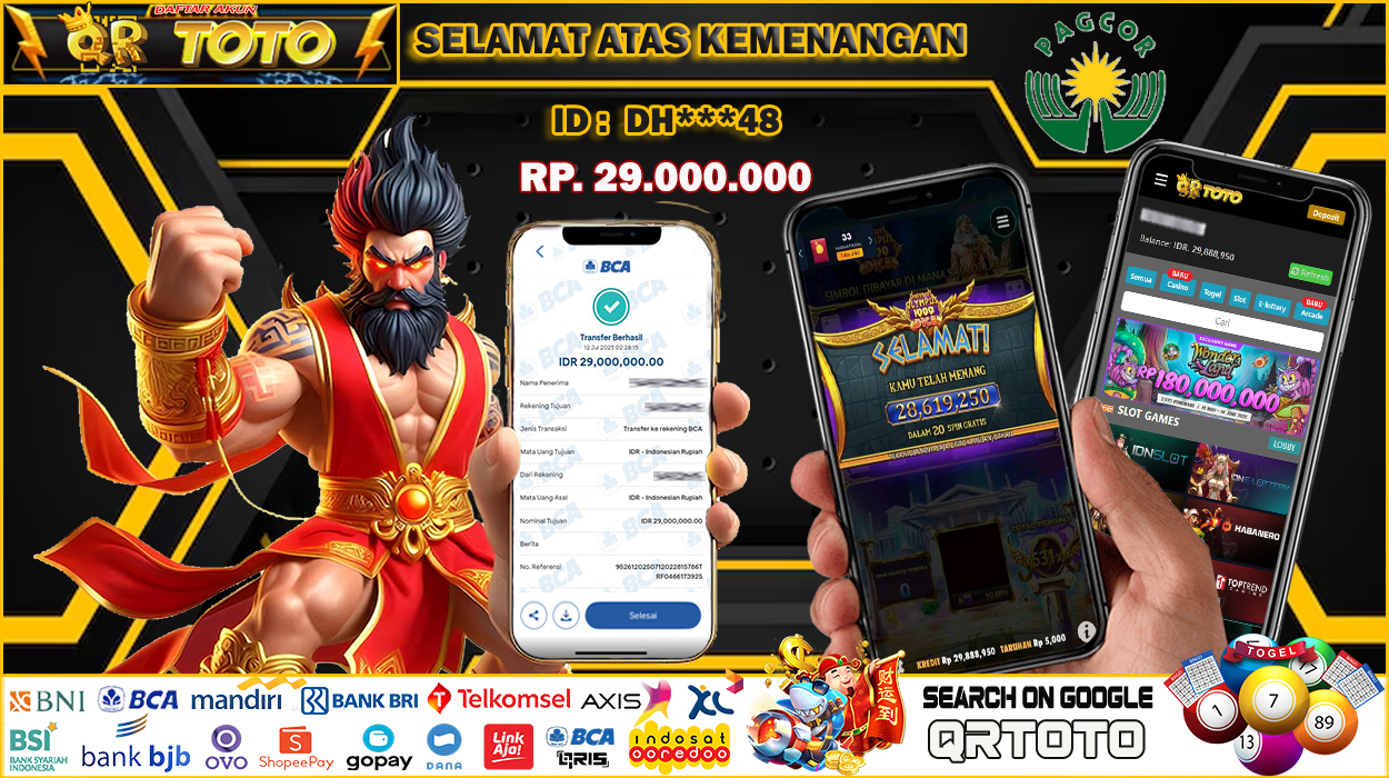 QRTOTO Jackpot Slot Rp 29.000.000 ~ LUNAS