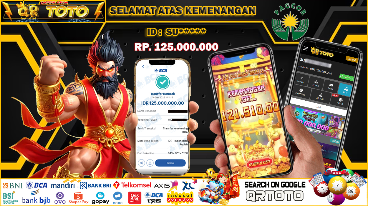 QRTOTO Jackpot Slot Rp 125.000.000 ~ LUNAS