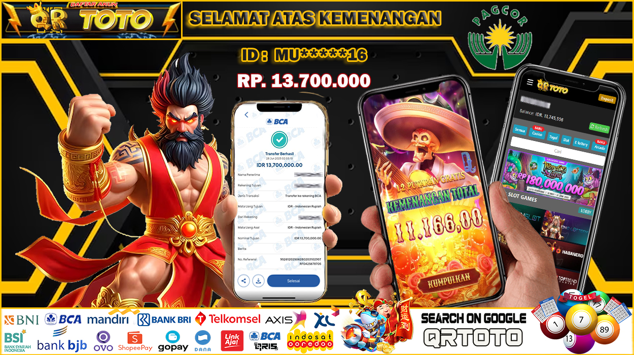 QRTOTO Jackpot Slot Rp 13.700.000 ~ LUNAS