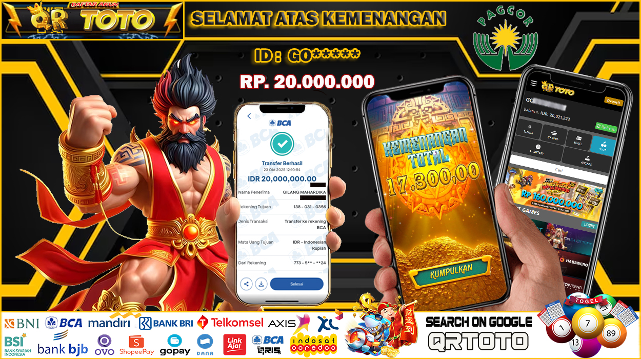 QRTOTO Jackpot Slot Rp 20.000.000 ~ LUNAS