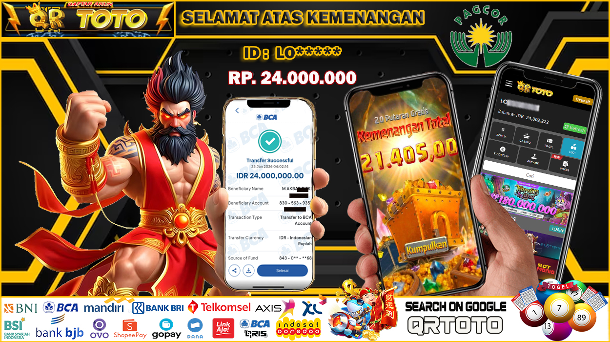 QRTOTO Jackpot Slot Rp 24.000.000 ~ LUNAS