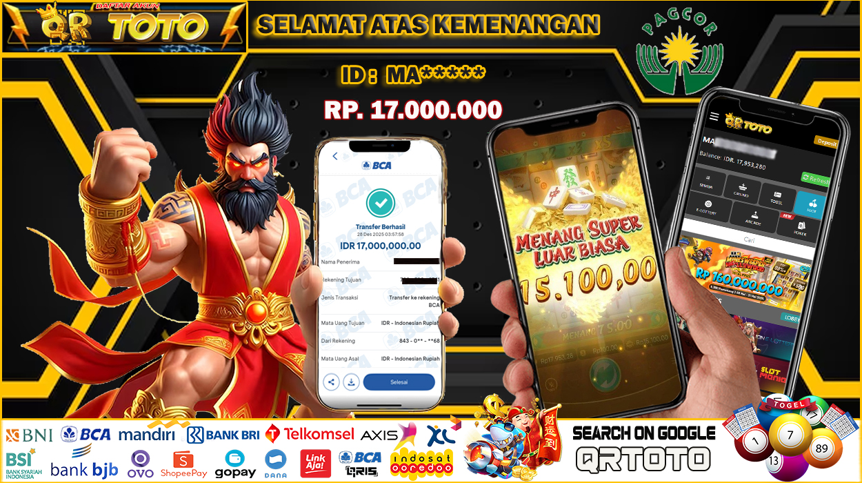 QRTOTO Jackpot Slot Rp 17.000.000 ~ LUNAS