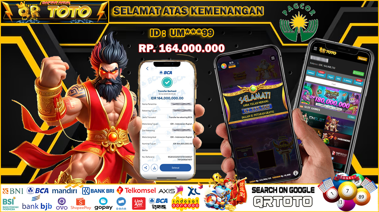 QRTOTO Jackpot Slot Rp 164.000.000 ~ LUNAS