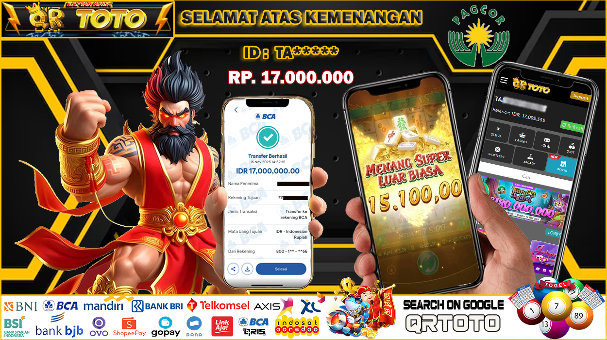 QRTOTO Jackpot Slot Rp 17.000.000 ~ LUNAS