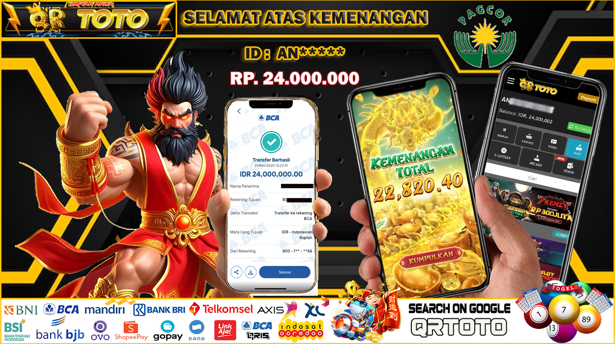 QRTOTO Jackpot Slot Rp 24.000.000 ~ LUNAS