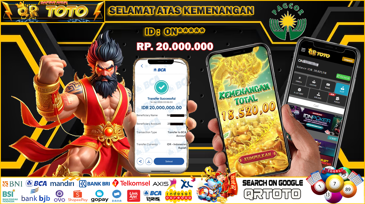 QRTOTO Jackpot Slot Rp 20.000.000 ~ LUNAS