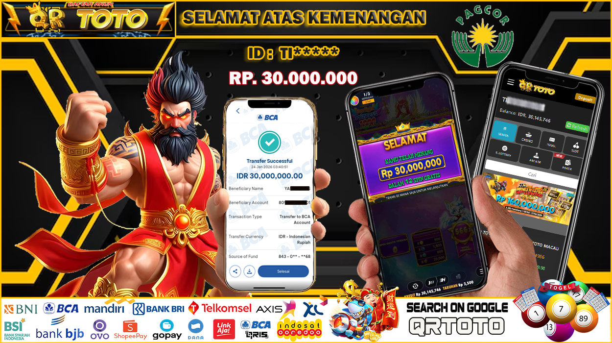 QRTOTO Jackpot Slot Rp 30.000.000 ~ LUNAS