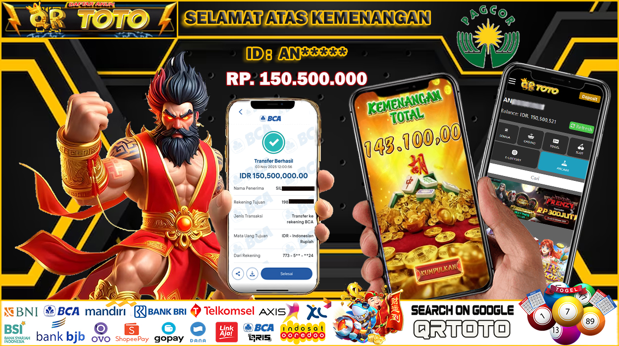 QRTOTO Jackpot Slot Rp 150.500.000 ~ LUNAS